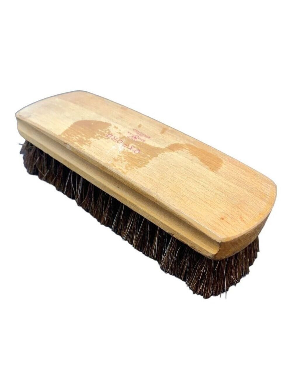 Vtg Oxco Horse Hair Shoe Brush 7" USA Oxford Wood Handle Reg Sterilized
